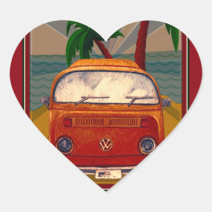 Poster:Travel California Heart Sticker