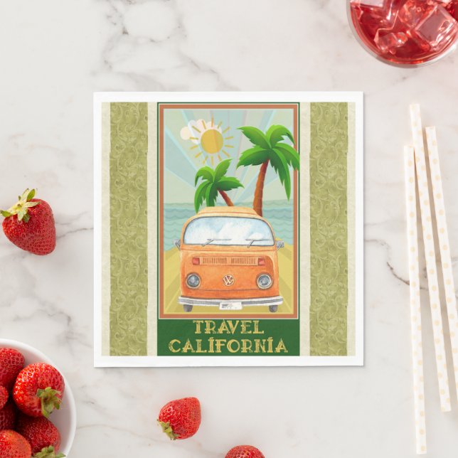 Poster:Travel California Paper Napkin (Insitu)