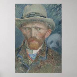 Poster: Van Gogh Self Portrait with Giant Panda Poster