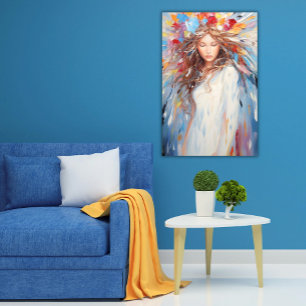 Poster Vibrant Abstract Angel Peaceful, Painterly