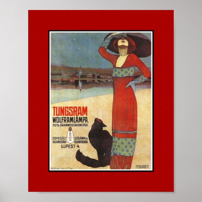 Poster Vintage Advertisements Tungsram Light Bulbs (Front)