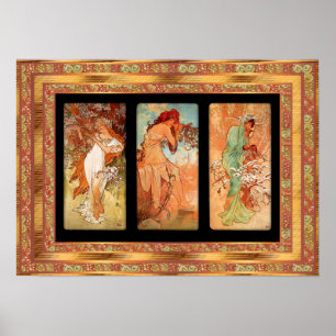 Poster Vintage Alphonse Mucha Panel Art Nouveau