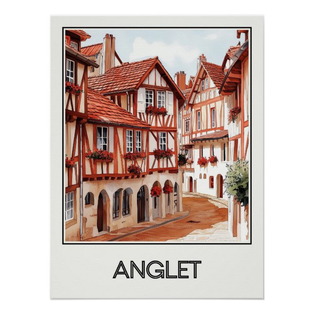 Poster vintage Anglet, Basque charm (Front)