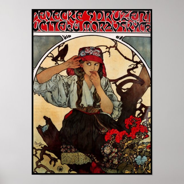 Poster Vintage Art Alfons Mucha Moravian Teachers (Front)