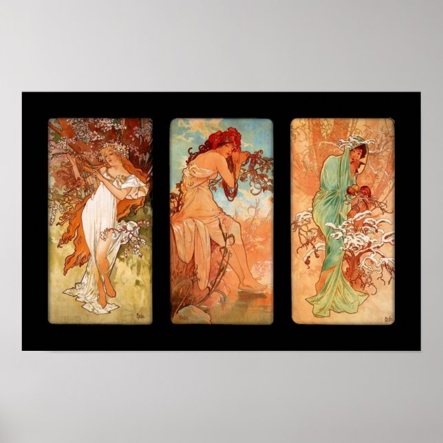 Poster Vintage Art Alfons Mucha Panel Art Nouveau (Front)