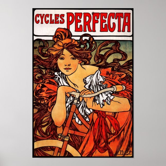 Poster Vintage Art Alphonse Mucha 1902 Cycles (Front)