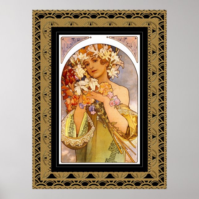 Poster Vintage Art Alphonse Mucha With Frame (Front)
