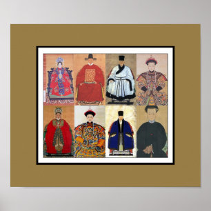 Poster Vintage Art Chinese Nobility Collage