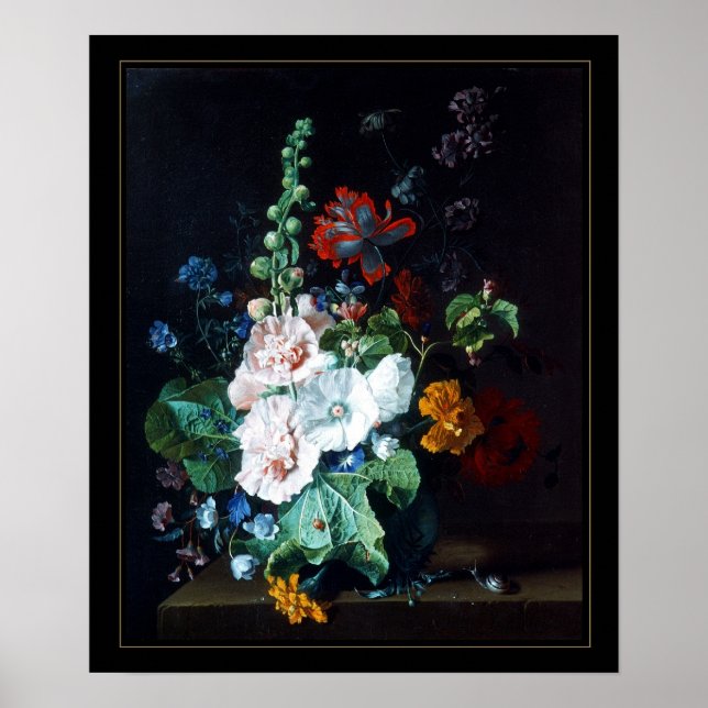 Poster Vintage Art Still Life Flowers (Front)