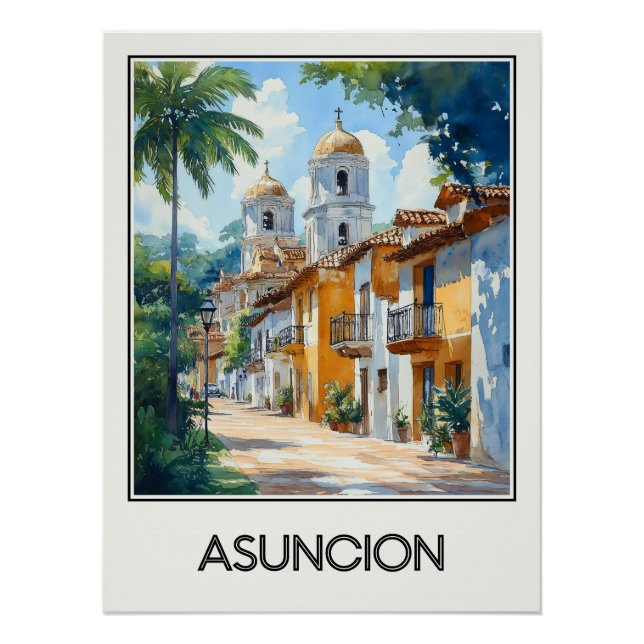 Poster vintage Asuncion, colonial charm (Front)