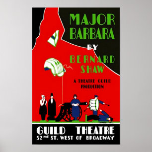 POSTER VINTAGE BROADWAY THEATRE MAJOR BARBARA