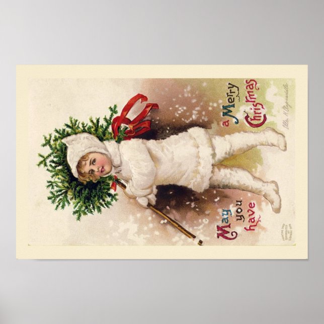 POSTER  : VINTAGE CHRISTMAS ILLUSTRATION (Front)