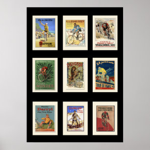 Poster Vintage Cycling Postcards Collection 2
