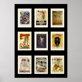 Poster Vintage Cycling Postcards Collection 3