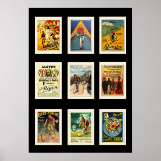 Poster Vintage Cycling Postcards Collection 4