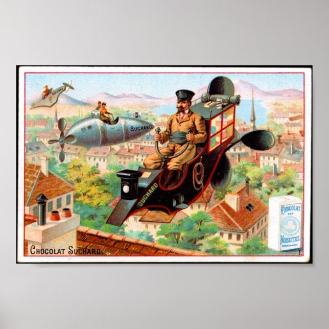 Poster Vintage French Chocolate Ad, steampunk (Front)