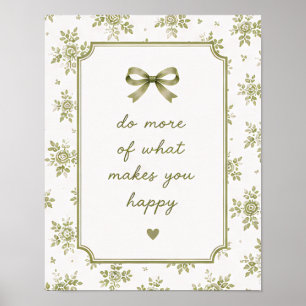 (POSTER) Vintage Green Gingham Cottagecore Quote Poster