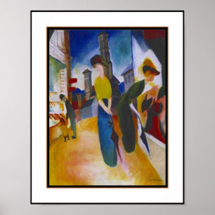 Poster Vintage Macke Two women in front of a shop