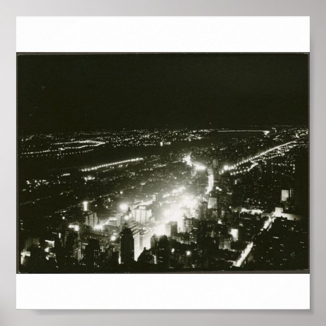 Poster-Vintage-New York at Night Poster (Front)