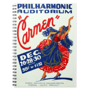 Poster vintage opera carmen notebook