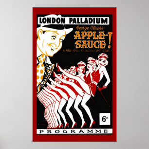 POSTER VINTAGE POP ART 1940'S PALLADIUM APPLESAUCE