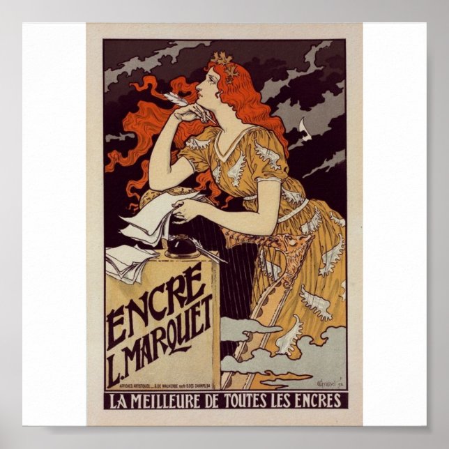 Poster-Vintage-Redheaded Woman Print (Front)
