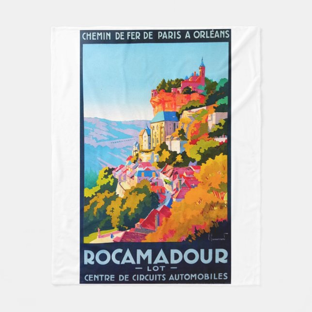 Poster vintage - Rocamadour Fleece Blanket (Front)