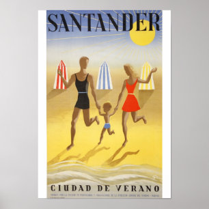 Poster Vintage: "Santander, Ciudad de Verano"