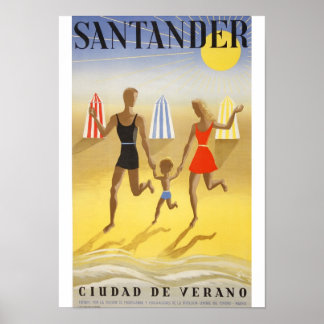 Poster Vintage: "Santander, Ciudad de Verano"
