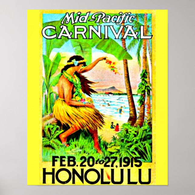 Poster-Vintage Travel Art-Honolulu Poster (Front)