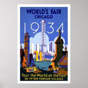 Poster-Vintage Worlds Fair Chicago 1934 Poster