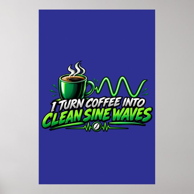 Poster Wall Art Print Clean Sine Waves Electrical  (Front)