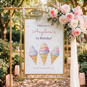 Poster welcome birthday party.