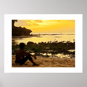 Poster white (24"x18") Padang Beach Bali