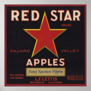 Poster with Cool Vintage Fruit Crate Label Print