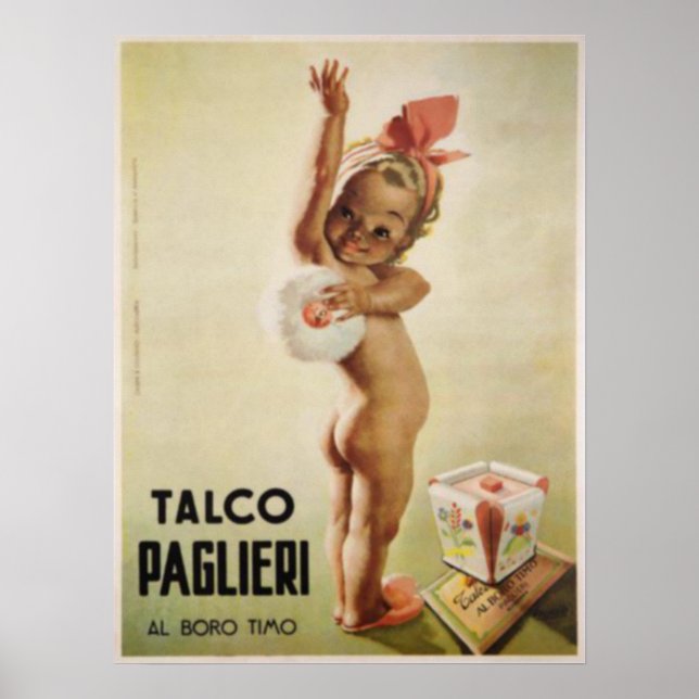 Poster with Cute Baby on Vintage Ad Poster (Front)