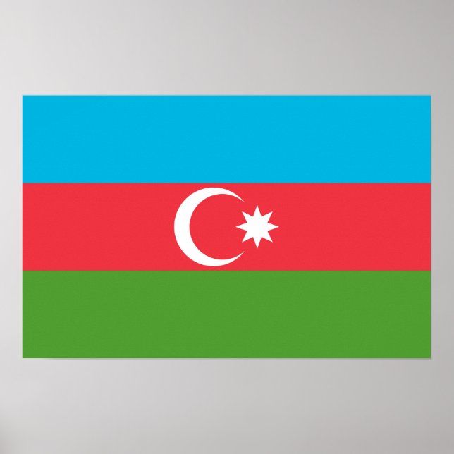 Poster with Flag of Azerbaijan (Front)