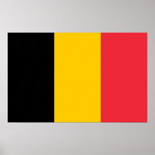 Poster with Flag of Belgium