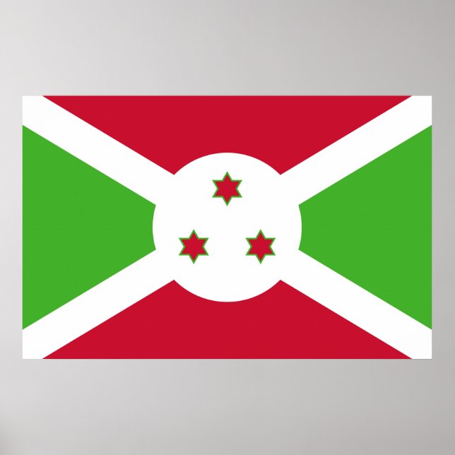 Poster with Flag of Burundi (Front)
