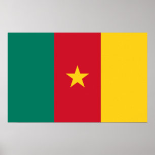 Poster with Flag of Cameroon