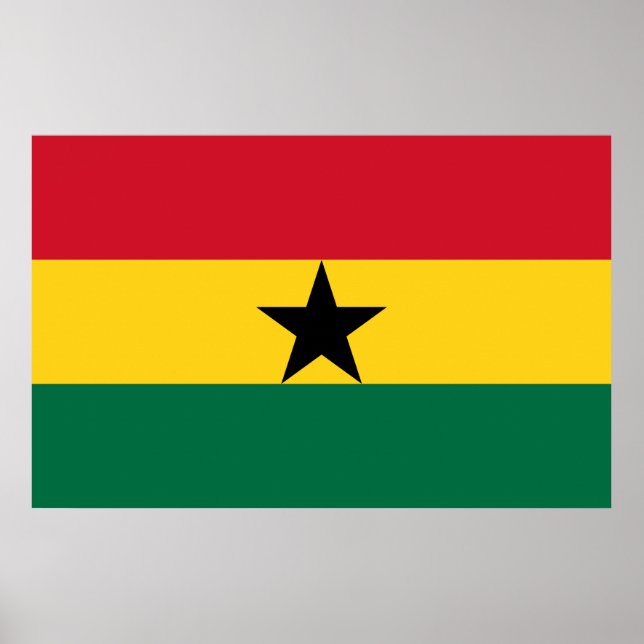 Poster with Flag of Ghana (Front)