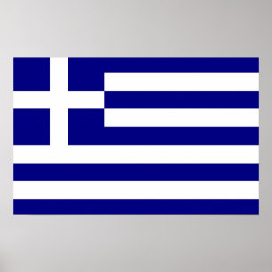 Poster with Flag of Greece