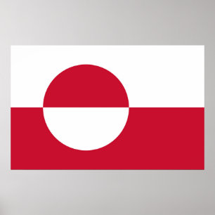 Poster with Flag of Greenland