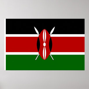 Poster with Flag of Kenya