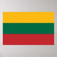 Poster with Flag of Lithuania