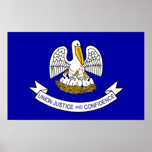 Poster with Flag of Louisiana, U.S.A. (Front)