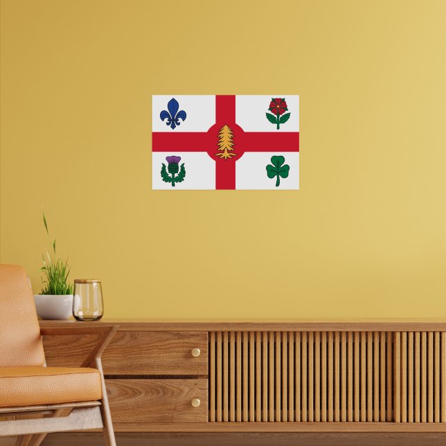 Poster with Flag of Montreal, Canada (Living Room 2)