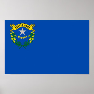 Poster with Flag of Nevada, U.S.A.