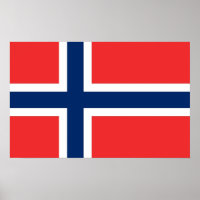 Poster with Flag of Norway