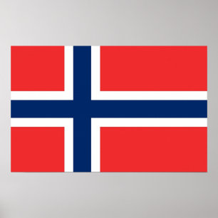 Poster with Flag of Norway